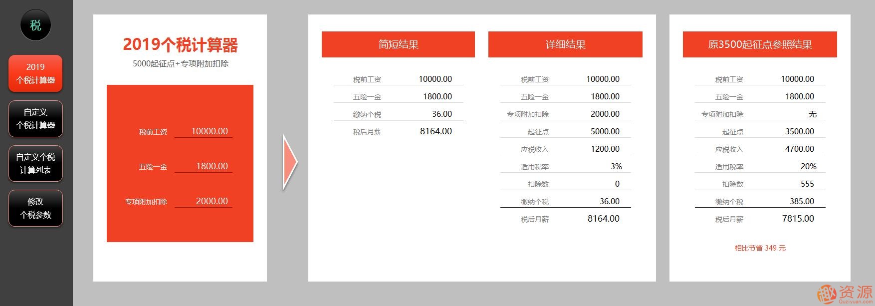 2019年個(gè)稅計算器—非常強大的EXCEL版_資源網(wǎng)站插圖1