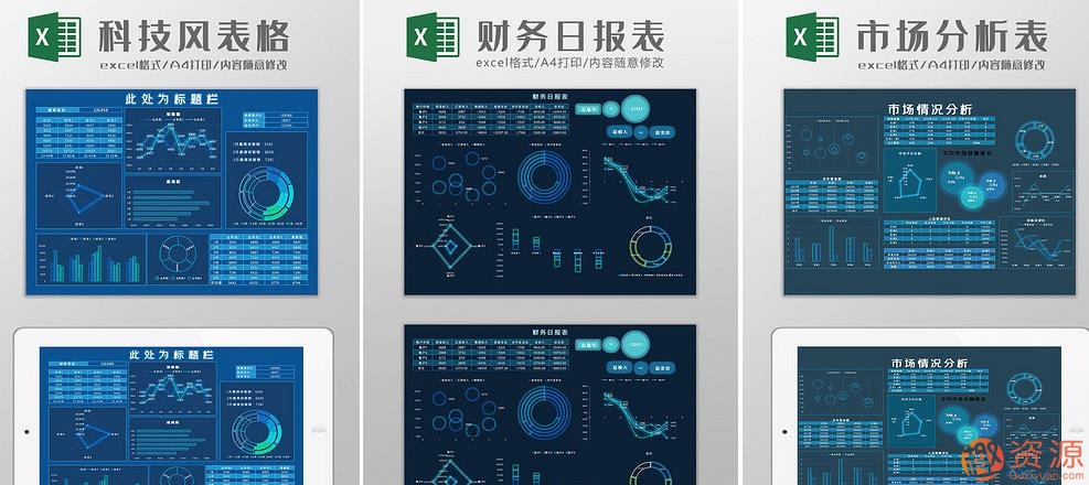 41個(gè)可視化科技感大數據Excel模板_趣資料插圖