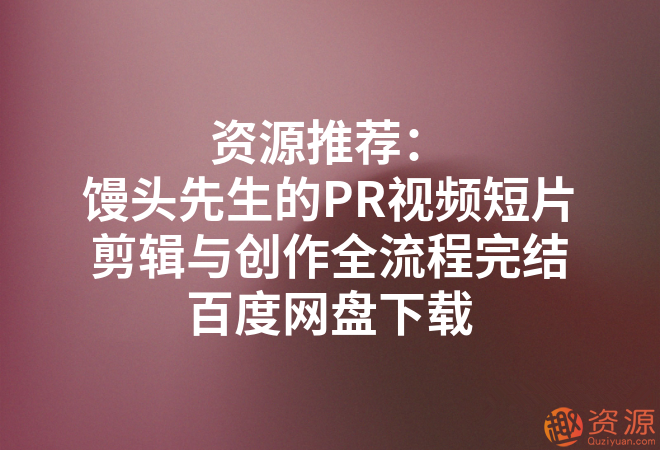 饅頭先生的PR視頻短片剪輯與創(chuàng )作全流程_教程分享插圖 饅頭先生的PR視頻短片剪輯與創(chuàng )作全流程_教程分享插圖