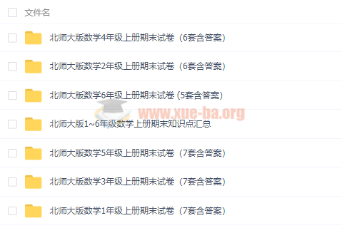 小學(xué)數學(xué)1-6年級上冊期末試卷人教版蘇教版北師大版匯總百度云網(wǎng)盤(pán)分享插圖
