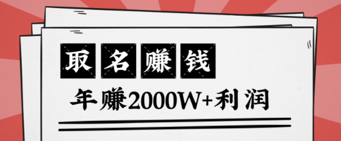 王通：不要小瞧任何一個(gè)小領(lǐng)域，取名技能也能快速賺錢(qián)，年賺2000W+利潤 百度網(wǎng)盤(pán)插圖