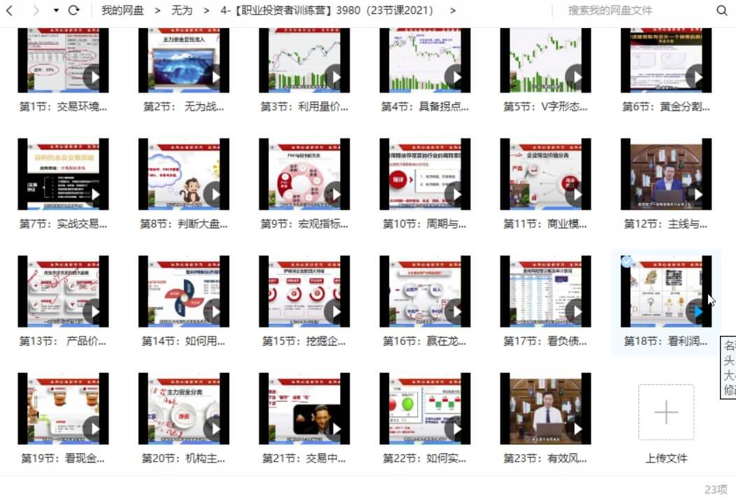 無(wú)為投資課堂《職業(yè)投資者訓練營(yíng)》3980（23節課2021）_百度云網(wǎng)盤(pán)教程資源插圖1