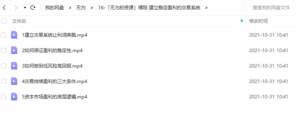 「無(wú)為投資課」傅剛 建立穩定盈利的交易系統_百度云網(wǎng)盤(pán)教程視頻插圖1