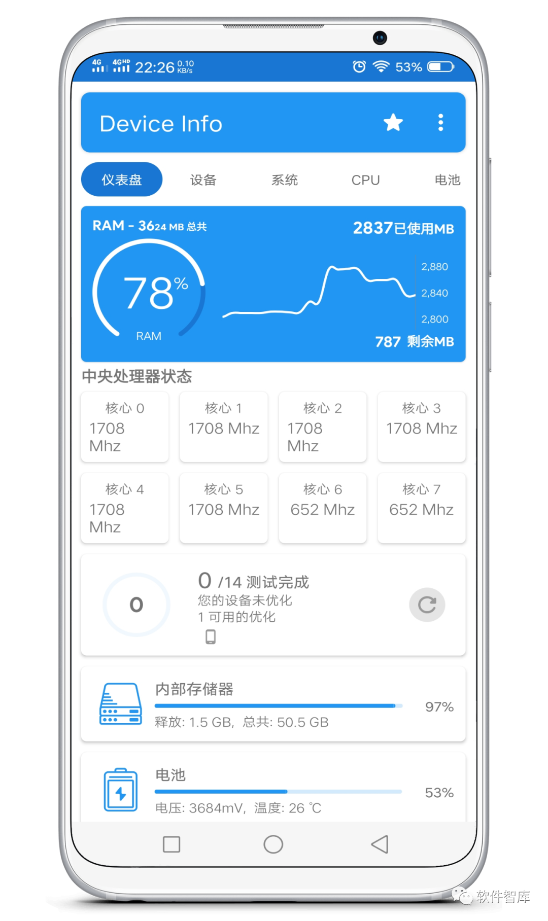 一款小巧但功能強大的手機硬件檢測工具，一鍵查詢(xún)插圖1