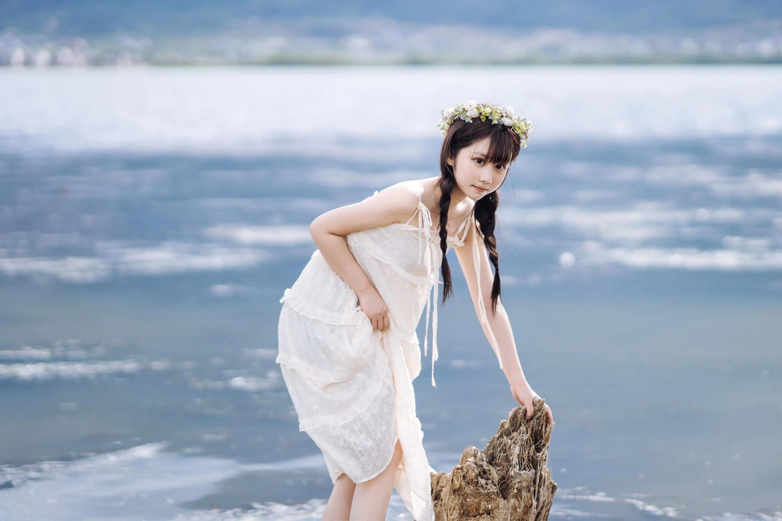 喵糖映畫(huà) 海邊姑娘（鏡醬）純色白裙，嚶嚶嚶插圖15