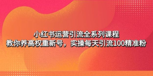 小紅書(shū)運營(yíng)引流課程：養高權重新號，實(shí)操每天引流100精準粉百度網(wǎng)盤(pán)插圖
