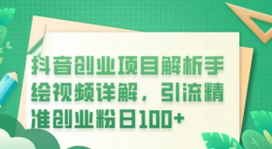 抖音創(chuàng  )業(yè)項目解析手繪視頻詳解，引流精準創(chuàng  )業(yè)粉百度網(wǎng)盤(pán)插圖