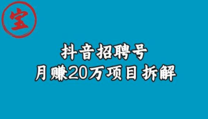 寶哥抖音招聘號月賺20w拆解玩法百度網(wǎng)盤(pán)插圖