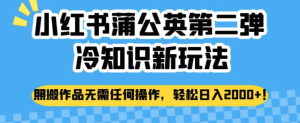 小紅書(shū)蒲公英冷知識新玩法，照搬作品賺錢(qián)副業(yè)百度網(wǎng)盤(pán)插圖