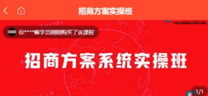 【一度招商】招商方案系統實(shí)操班百度網(wǎng)盤(pán)插圖