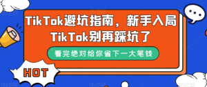 TikTok避坑指南，新手入局TikTok別再踩坑百度網(wǎng)盤(pán)插圖