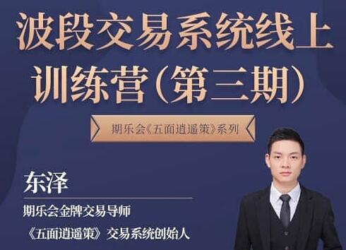 東澤《五面逍遙策》波段交易系統線(xiàn)上訓練營(yíng)插圖