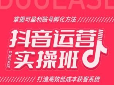 抖音運營(yíng)實(shí)操班，掌握可盈利賬號孵化方法，打造高效低成本獲客系統插圖
