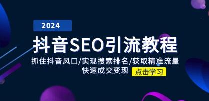 《抖音SEO引流教程》實(shí)現搜索排名/獲取精準流量/快速成交變現插圖