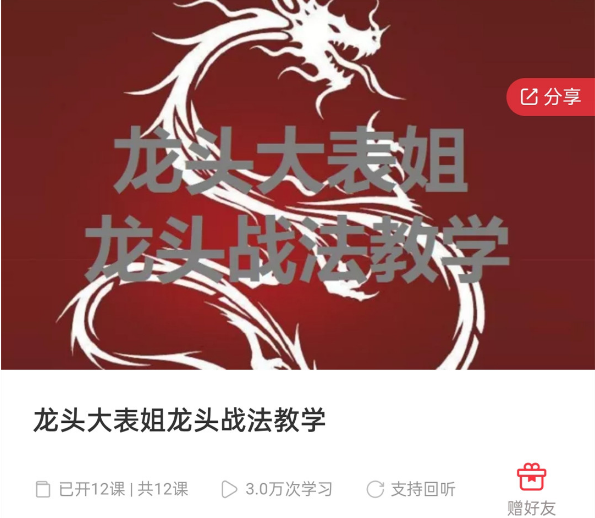 【龍頭大表姐】原價(jià)6999元的《龍頭大表姐龍頭戰法教學(xué)》插圖